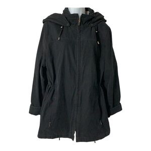 London Fog Womens Black Hooded Jacket Sz L